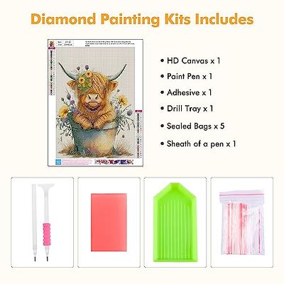 MOGTAA Cow Diamond Painting Kits for Adults, Full Drill Flowers Cow Diamond  Art Kits for Beginner, DIY 5D Animal Diamond Dots Kits Crystal Craft for  Home Wall Art Decor 12x16 inch 