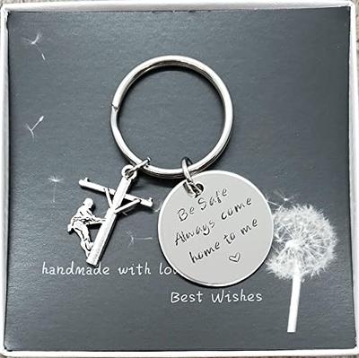 LIBOOI Drive Safe Keychain, Have Fun Be Safe Make Good Choices Stainless Steel Keychain Christmas Birthday Gifts