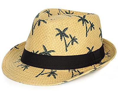 FADACHY Summer Straw Fedora Hat Short Brim Panama Sun Hat Trilby Beach Hat  for Men & Women Khaki L Large XL - Yahoo Shopping