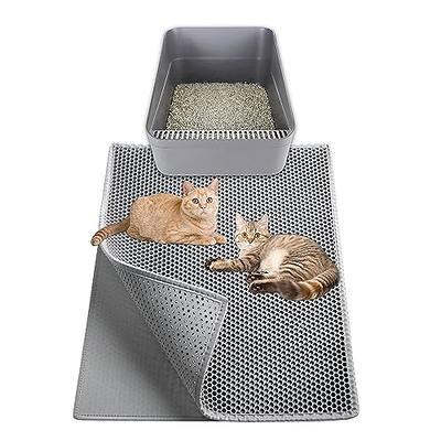 Mighty Monkey Durable Easy Clean Cat Litter Box Mat, Great Scatter Control Mats, Keep Floors Clean, Soft on Sensitive Kitty Paws