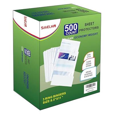 Plastic Sleeves 8.5x11 - No HOLES - Clear Plastic Sleeves for Paper