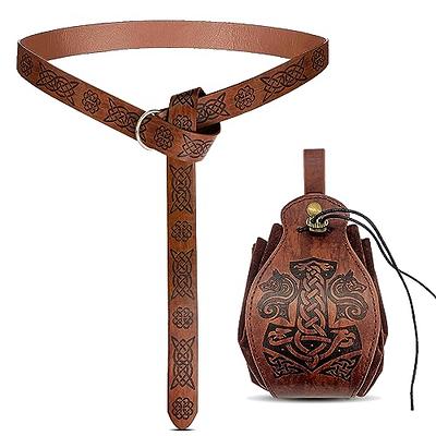 PU Leather Medieval Vintage Wide Belt Pirate Accessory Elastic