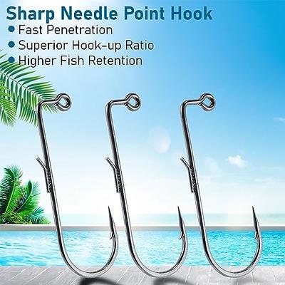  Fishing Treble Hooks Kit High Carbon Steel Hooks Strong  Sharp Round Bend For Lures Baits Saltwater Fishing 110pcs/box Mixed 6 Size  4 6 8 10 12 14