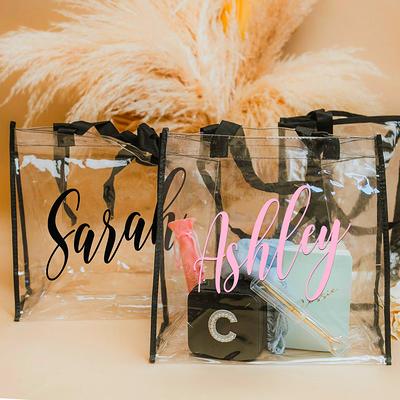 Personalized Women Clear Tote Bags W/Name 12x12x6 Inches Custom Shoulder Bag  For Girls Customized Transparent - Waterproof - Yahoo Shopping