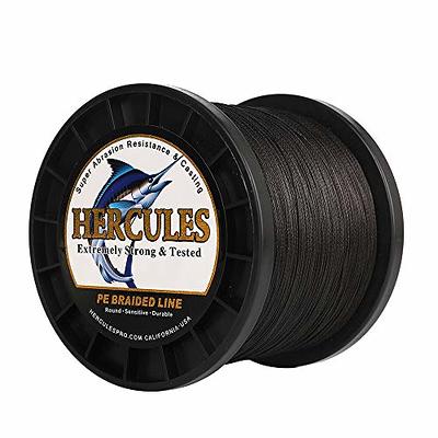 HERCULES Super Strong 500M 547 Yards Braided Fishing Line 100 LB Test for  Saltwater Freshwater PE Braid Fish Lines 4 Strands - White, 100LB (45.4KG),  0.55MM 