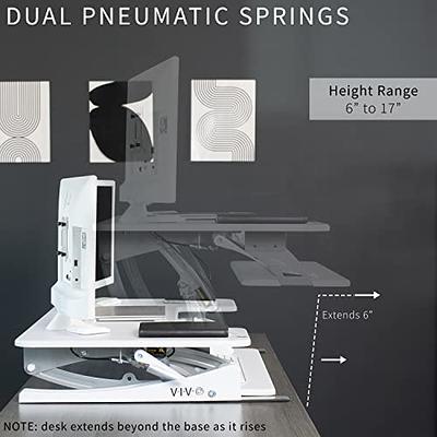 VIVO Black Height Adjustable Extra Wide 42 Stand Up Desk Converter  Workstation 