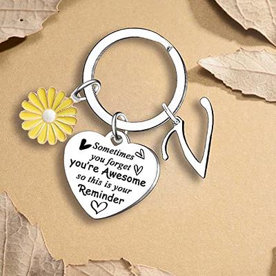 BESPMOSP Sometimes You Forget You're Awesome Letter Keyring Encouragement  Initial Alphabet Keychain Inspirational Keychain (D) - Yahoo Shopping