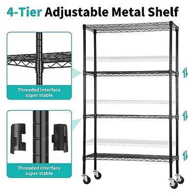 SINGAYE 5 Tier Adjustable Storage Shelf Metal Storage Rack Standing Shelf  Units Storage Shelves,200 Pounds Loading Capacity per Shelf,23.2 W x 13.4