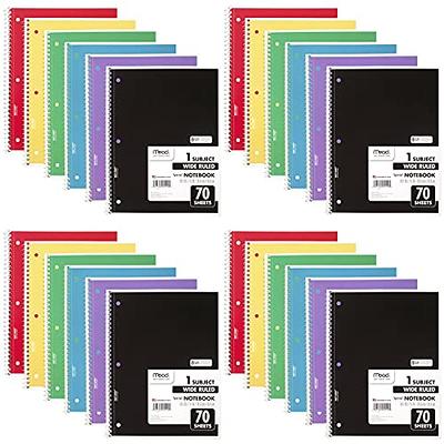 Mead Spiral Notebook 1 Subject Wide Ruled Paper, 100 Sheets, 10-1/2 x 8,  Black