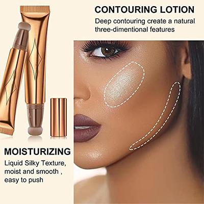 Contour Beauty Wand,Liquid Contouring with Cushion Applicator,Shading  Bronzer Stick Natural Matte Finish,Lightweight Blendable Super Silky Cream