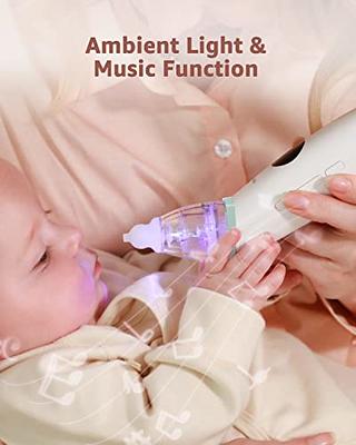 Nasal Aspirator for Baby, Electric Nose Booger Sucker Automatic Nose  Cleaner USB Rechargeable W/ 3 Silicone Tips, 5 Suctions Power, Music &  Colorful