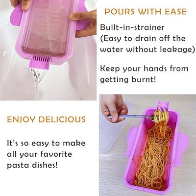 Microwave Pasta Cooker With Strainer Heat Resistant Pasta Boat