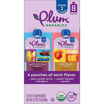 Plum Organics Just Peaches Stage 1 Baby Food Pouch 6 Pk / 3.5 oz