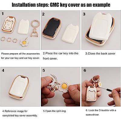 1set Car Key Case & Rhinestone Keychain Compatible With Chevrolet