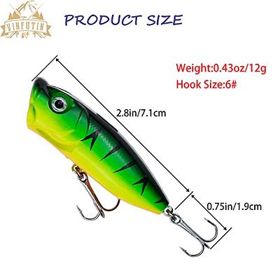  Topwater Popper Saltwater Fishing Lures, 8 Inches GT Popper VMC  Treble Hooks Surf Fishing Lures For Striper Tuna Bluefish Pencil Popper  Fishing Plugs Offshore Lures Chartreuse Silver