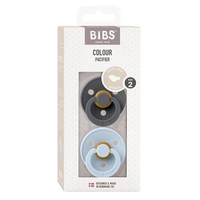  BIBS Pacifiers 6-18 Months, 2-Pack Soothers, BPA-Free Round  Nipple, Made in Denmark