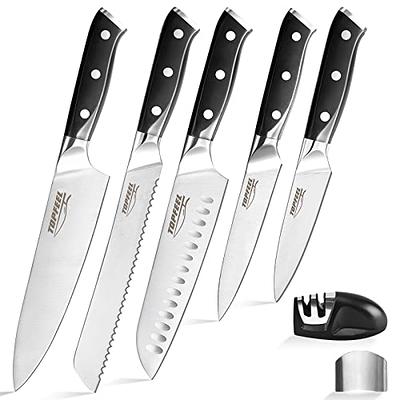 NANFANG BROTHERS Chef Knife Set with Bag, 8 Pieces Damascus Steel Chef  Knives with Portable Knife Roll Storage Bag, Blade Guards, Carving Fork