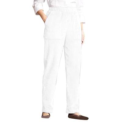 White Mark Women's Super Soft Elastic Waistband Scuba Pants, Beige