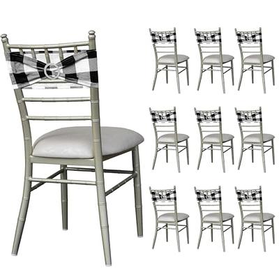 Black Chair Sashes with Silver Buckle for Wedding Reception, Baby Shower,  Birthday Party (100 Pack)