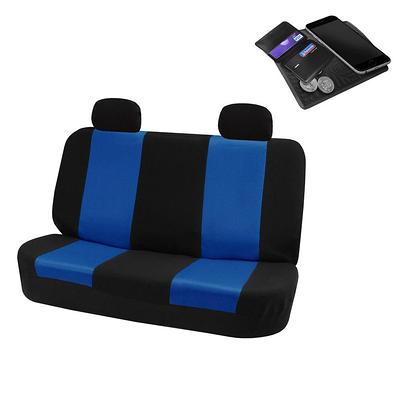 FH Group Futuristic Leather 47 in. x 23 in. x 1 in. Seat Cushions - Front Set, Blue