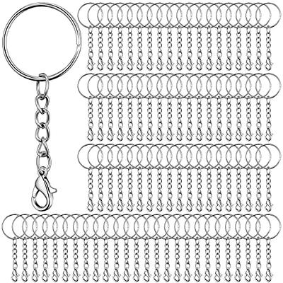 Sasylvia 100 Pcs Keychain Rings with Chain Key Chain Making Kit Include  Split Key Ring with Chain, Open Jump Rings, Lobster Clasp, Keychain Ring  for Crafts Jewelry Making Supplies, Silver - Yahoo Shopping