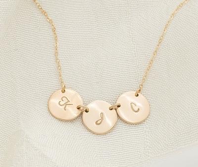 Monogram Charm Bracelet Engraved Pendant and Pearl Bracelet in Brushed Silver or Gold Personalized Jewlery