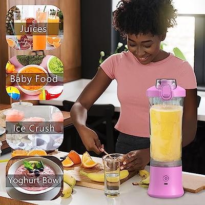 Portable Blender for Shakes and smoothies with Scale, 4000mAh Personal  Electric Blender 15.2 oz,150w 6-Blades Blender Bottles, USB Rechargeable  Mini