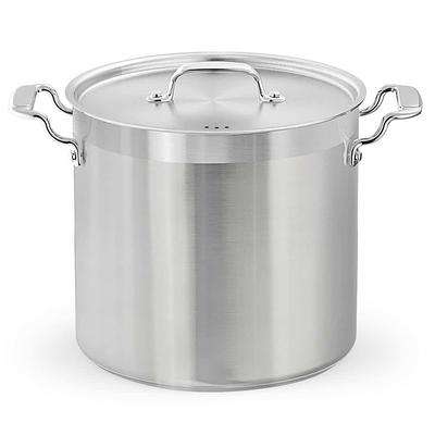 Vigor SS1 Series 24 Qt. Heavy-Duty Stainless Steel Aluminum-Clad Stock Pot  with Cover