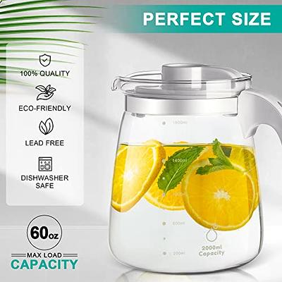 Plastic Pitcher with Lid Eco-Friendly Carafes Mix Drinks Water Jug for  Hot/Cold Lemonade Juice Beverage Jar Ice Tea Kettle