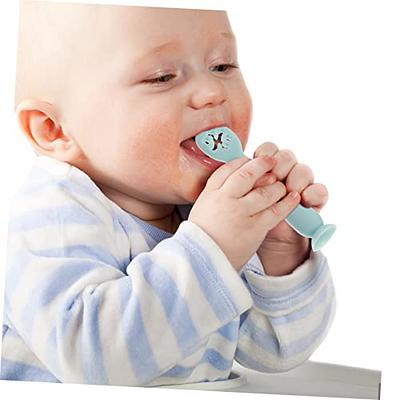 Totority 4 pcs eating training spoon baby silicone spoon silicone