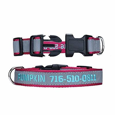 GoTags Personalized Pink Dog Collar with Custom Embroidery, X-Small