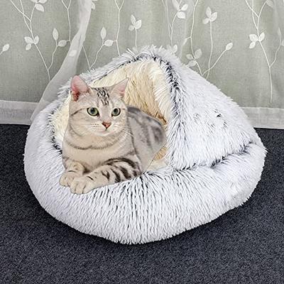 Pet Dog Cat Bed Round Plush Kitten Warm Sleeping Nest Bed Cat Igloo Cave  House