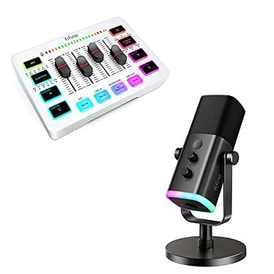 FIFINE XLR/USB Dynamic Microphone and Gaming Streaming PC Mixer