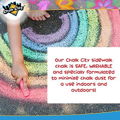 Chalk City Sidewalk Chalk, Jumbo Chalk, Non-Toxic, Washable, Art