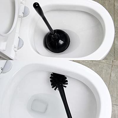 Dyiom Toilet Plunger and Bowl Brush Combo for Bathroom Cleaning, Black, 1-Set, Toilet Brush and Holder