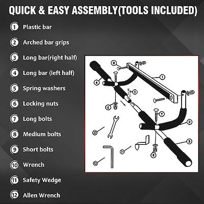 TOPOKO Upgrade Pull Up Bar for Doorway, Max Capacity 440 lbs Chin