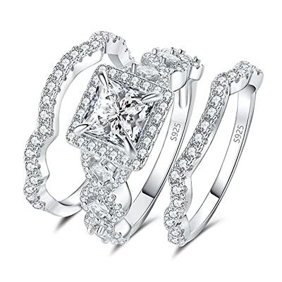 JewelryPalace Princess Cut 1.5ct Cubic Zirconia Engagement Rings