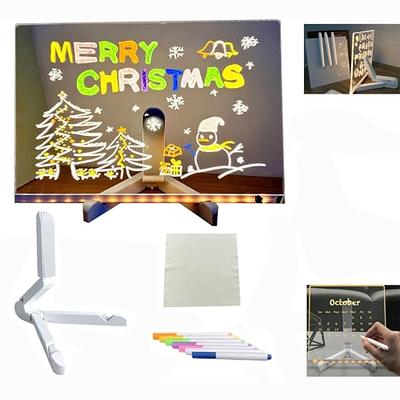 Acrylic Dry Erase Board with Light Up Stand for Desk 13 x 9 inch Clear  Desktop Note Memo White Board Notepad Table LED Letter Massage Boards for  Personal Creative Use Includes Dry