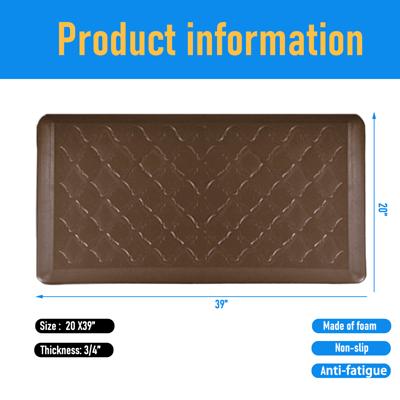 Art3d 39 X 20 Premium All-Purpose Non-Slip Anti-Fatigue Kitchen Standing  Rug, Comfort Mat with Extra Support and Thick in Brown 