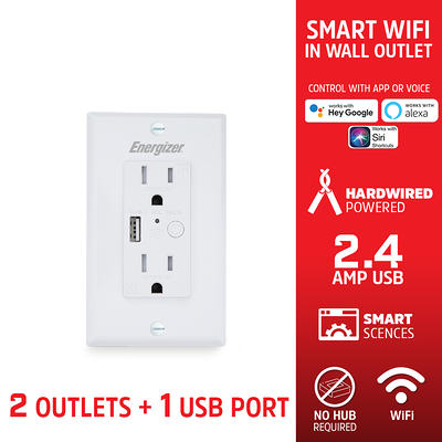 2.4ghz WiFi Smart Wall Outlet - Lumary Smart Outlets That Work with Alexa, Google Home, Smart Wall Outlet with USB C Port, 15 Amp, No Hub Required