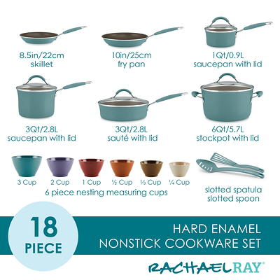Rachael Ray 3-Piece Porcelain Enamel, Non-Stick Frying Pans, Fry