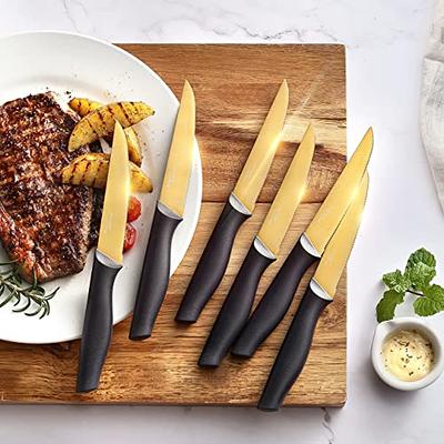 Marco Almond® Gold Knife Set With Block KYA23, 14 Pieces Stainless Steel  Chef Cutlery Knives Set for Kitchen with Acrylic Stand - Yahoo Shopping