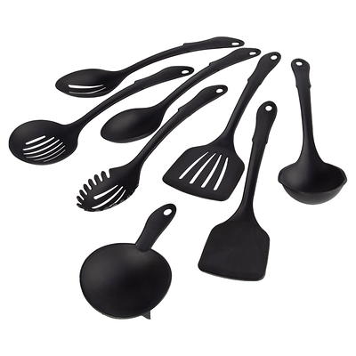 Mainstays 8-Piece Nylon Kitchen Utensil Set with Connector Ring, Black  Plastic - Yahoo Shopping