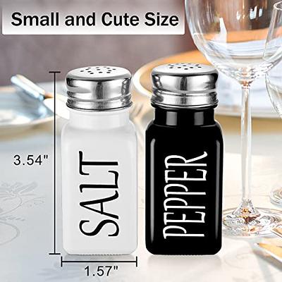 Salt and Pepper Shakers Set,DWTS DANWEITESI Salt Shaker w Stainless  Lid-Glass Spice Jars,Clear to Know When to Fill,Farmhouse Salt Pepper  Shakers Cute