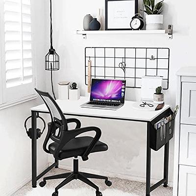 Pamray 32 Inch Computer Desk for Small Spaces with Storage Bag, Home Office  Work Desk with Headphone Hook, Small Office Desk Study Writing Table