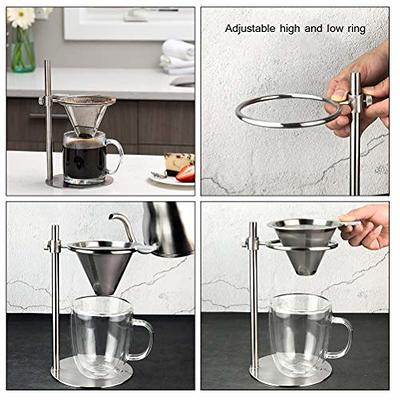 Pour Over Coffee Maker Paperless Glass Carafe with Stainless Steel