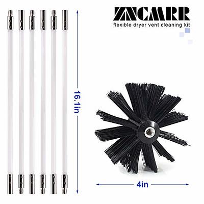 30FT Dryer Vent Cleaner Kit Lint Brush Drill Attachment Synthetic Brush  Head