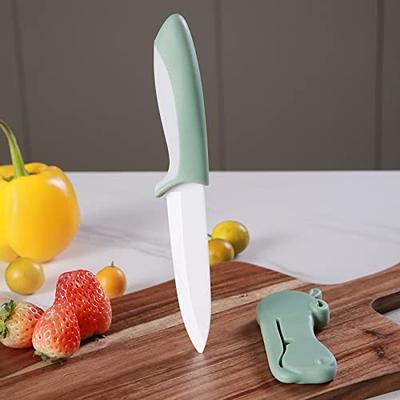 3PCS Ceramic Kitchen Knives Set Chef Knife 4 6 + Peeler + Covers Blade  Sharp