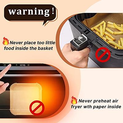 120 PCS Air Fryer Disposable Paper Liner Square, 8-inch (Fit 5-8 QT)  Non-stick Parchment Paper for Air Frying, Baking, Roasting Microwave,  Unbleached