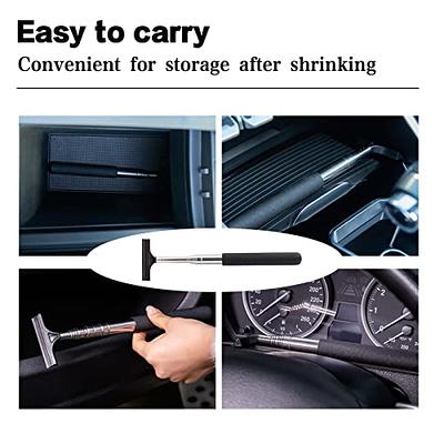 Miytsya Car Rearview Mirror Wiper Telescopic Auto Mirror Squeegee Cleaner  98cm Long Handle Car Cleaning Tool Mirror Glass Mist Cleaner (Black)